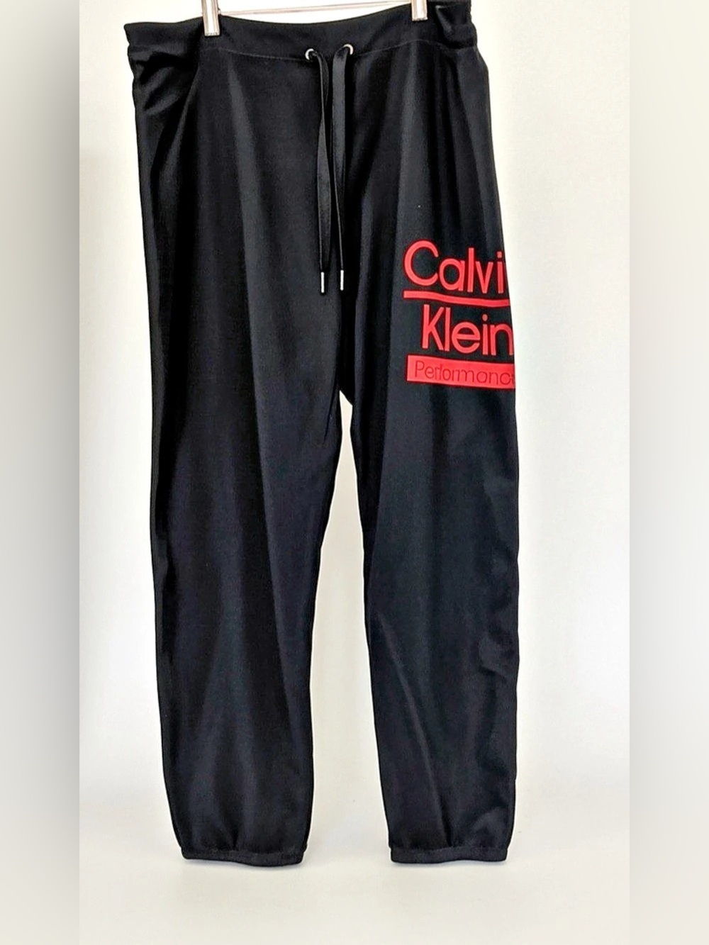 Calvin Klein Performance XL Black & Red Graphic Logo Jogger Sweatpants